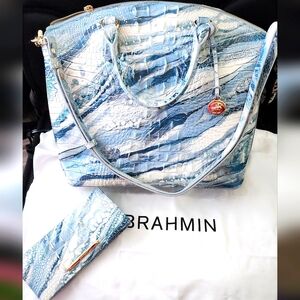 S.O.L.D..Brahmin Duxbury Large Satchel and Wallet 2-Pc Set